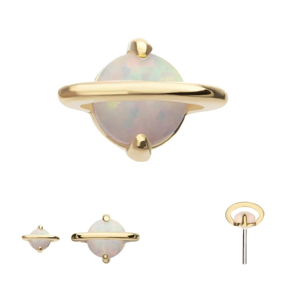 Invictus | 14k gold | Planet | Synthetic White Opal