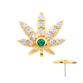 Invictus | 14k gold | Pot Leaf | CZ