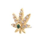 Invictus | 14k gold | Pot Leaf | CZ