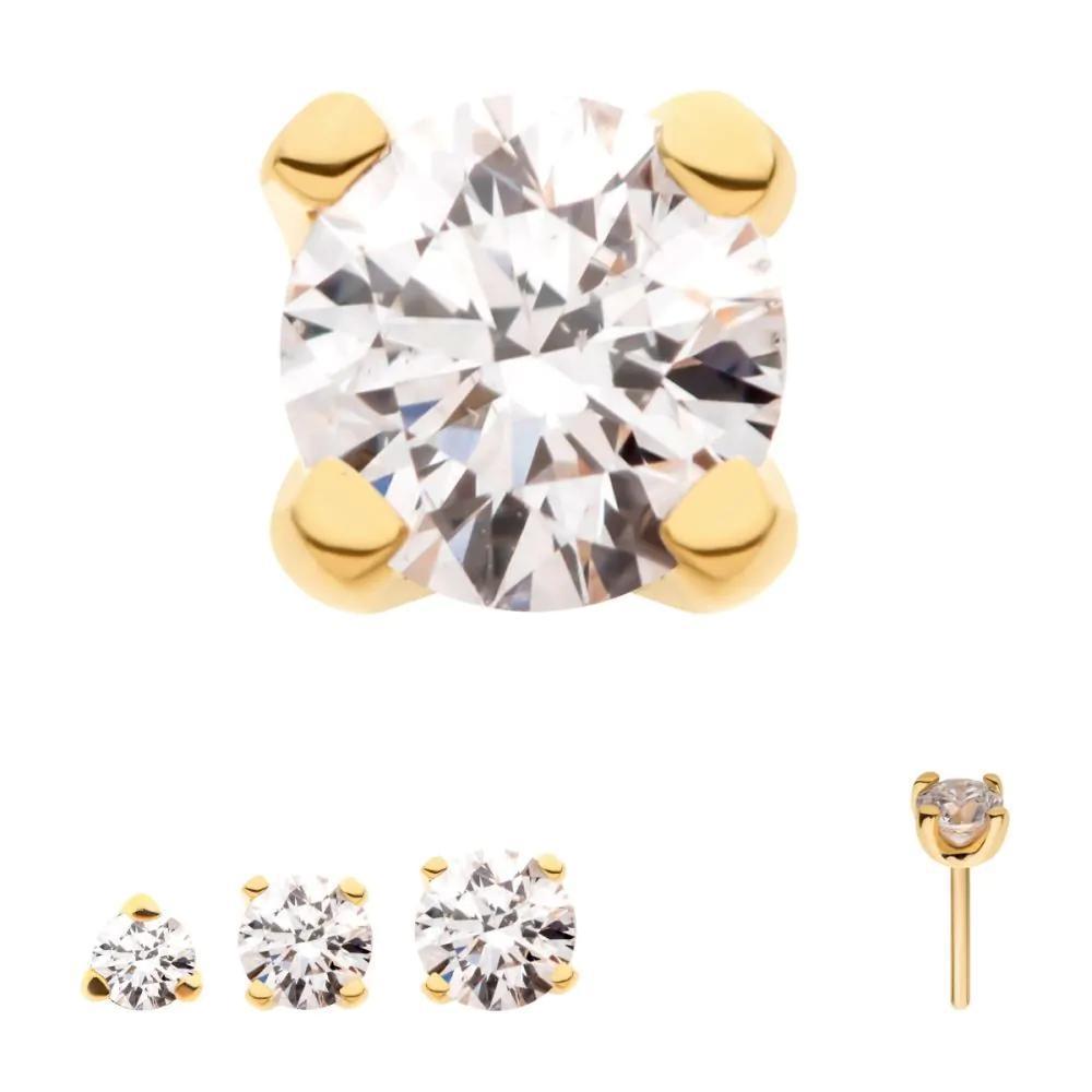 Invictus | 14k gold | Prong | Genuine Diamond