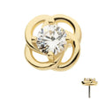 Invictus | 14k gold | Prong Round CZ Gem Swirl