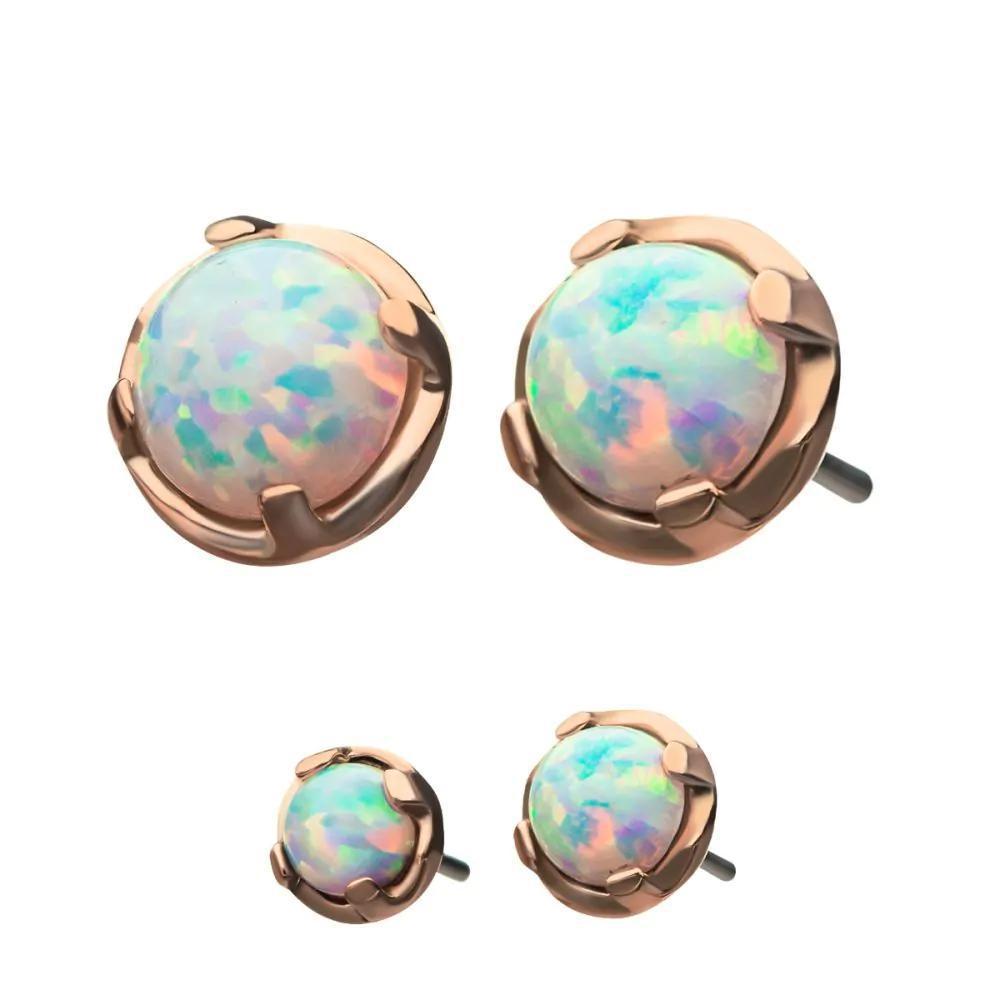 Invictus | 14k gold | Prong Set | synthetic White Opal