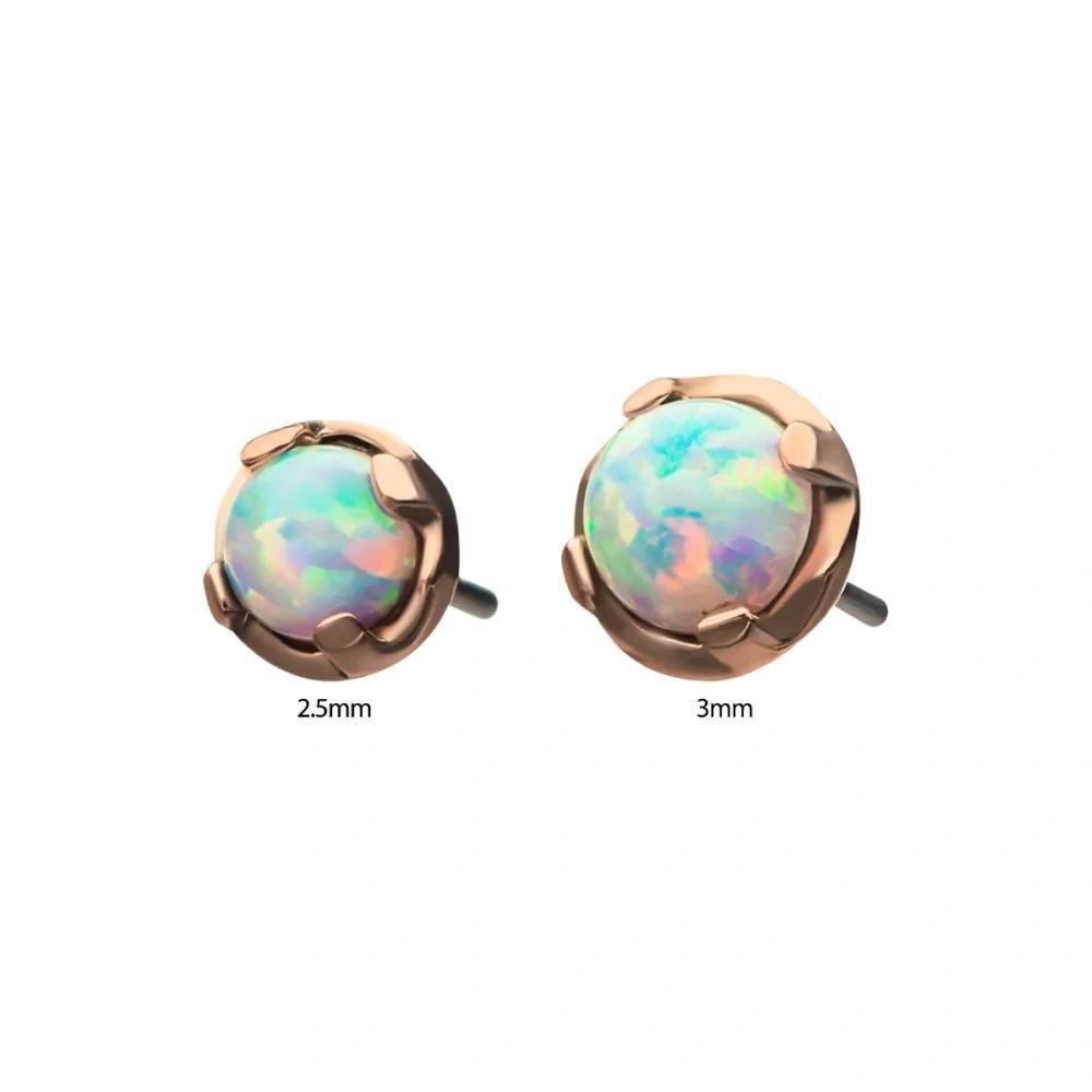 Invictus | 14k gold | Prong Set | synthetic White Opal