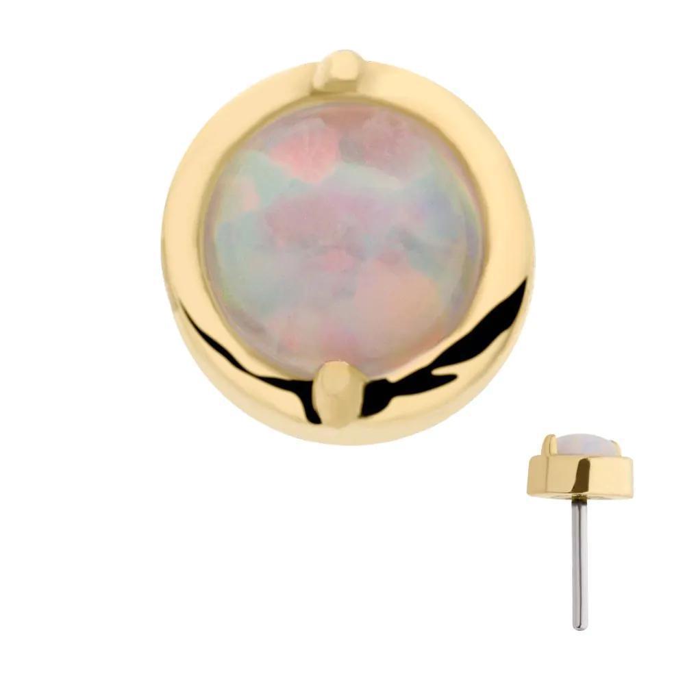 Invictus | 14k gold | Prong Set | synthetic White Opal