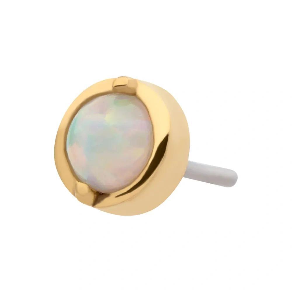 Invictus | 14k gold | Prong Set | synthetic White Opal