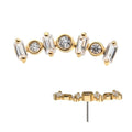 Invictus | 14k gold | Prong Set Baguette Cluster | CZ