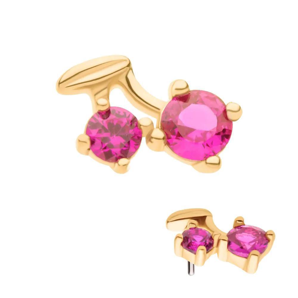 Invictus | 14k gold | Prong Set Cherries | CZ