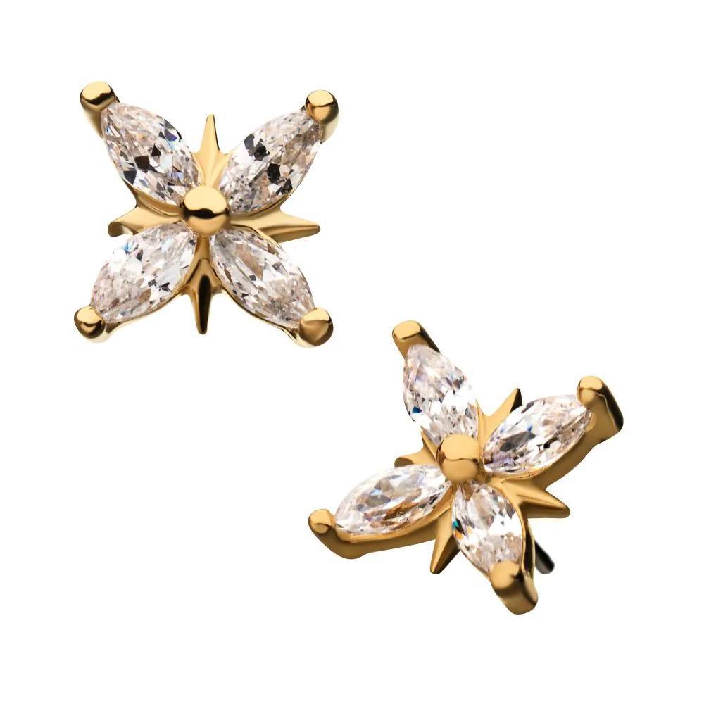 Invictus | 14k gold | Prong Set Cross | CZ