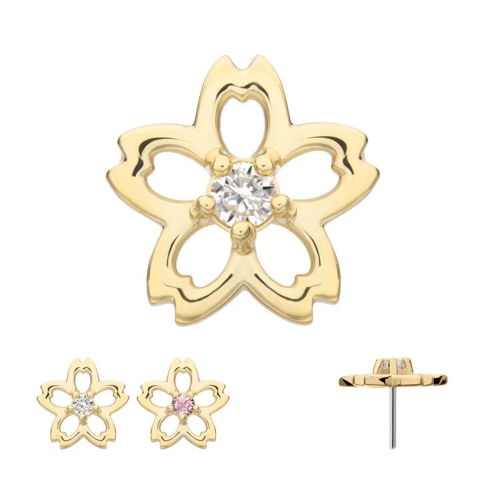 Invictus | 14k gold | Prong Set Cut Out Cherry Blossom | CZ