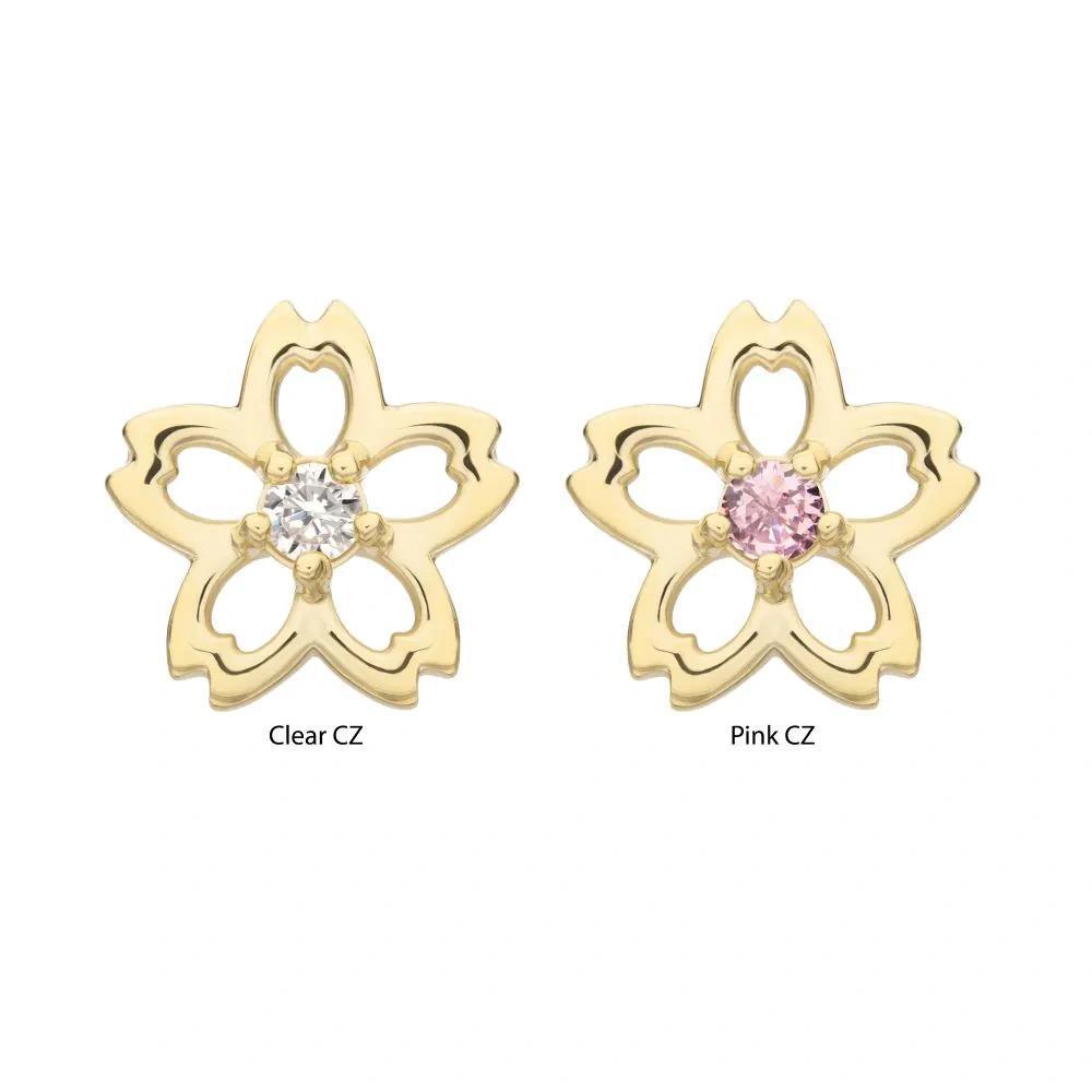 Invictus | 14k gold | Prong Set Cut Out Cherry Blossom | CZ