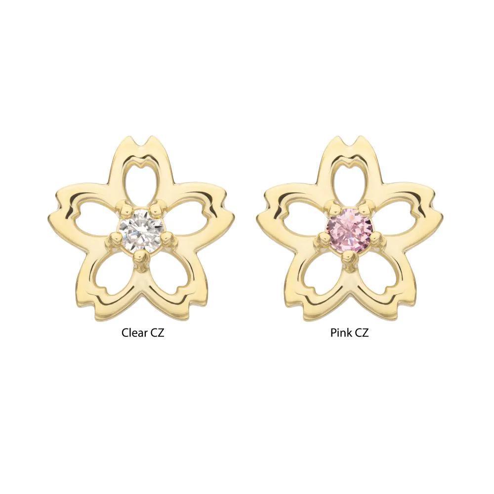 Invictus | 14k gold | Prong Set Cut Out Cherry Blossom | CZ