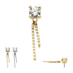 Invictus | 14k gold | Prong Set CZ with Double Box Chain