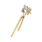 Invictus | 14k gold | Prong Set CZ with Double Box Chain
