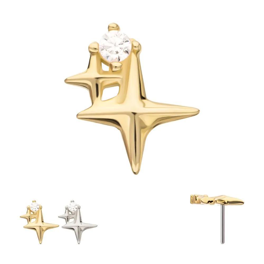 Invictus | 14k gold | Prong Set Double Celestial Star | CZ