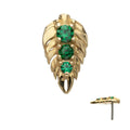 Invictus | 14k gold | Prong Set Emerald Gem Grove Leaf Top | Emerald CZ