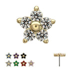 Invictus | 14k gold | Prong Set Flower | Cubic Zirconia
