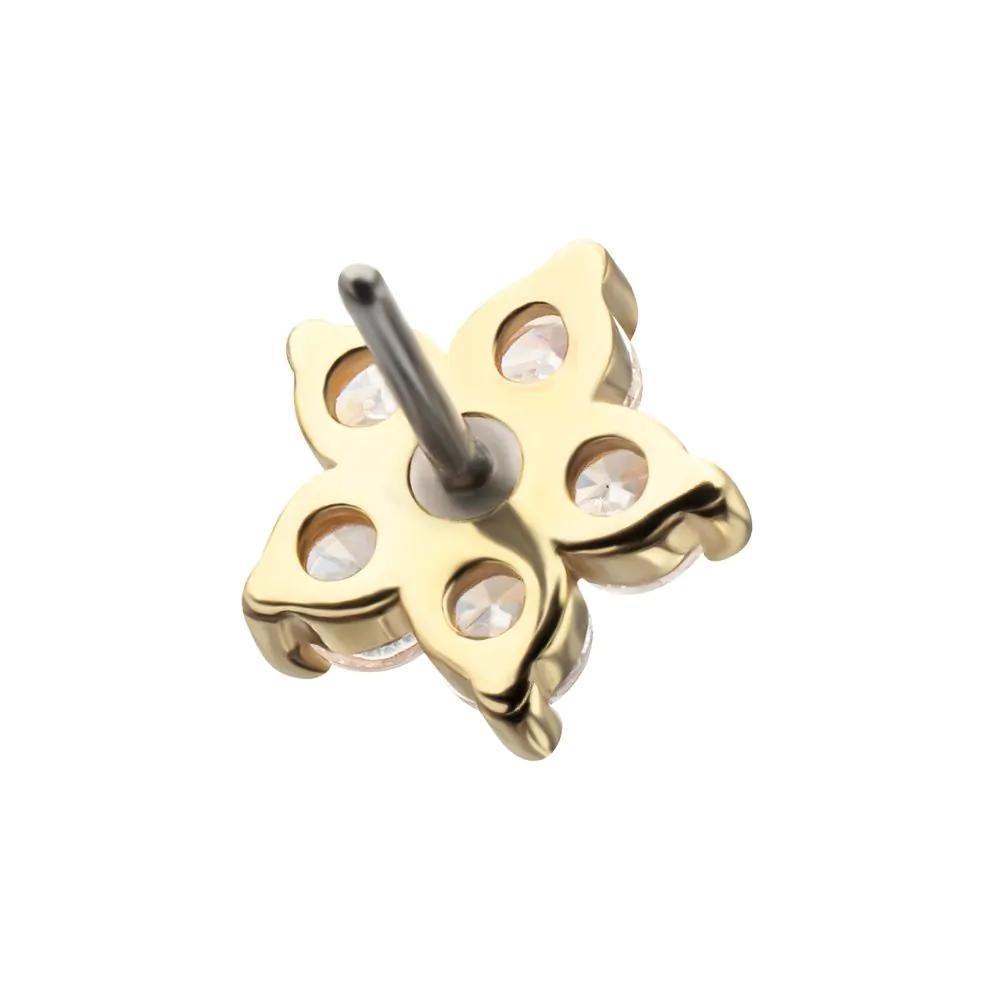 Invictus | 14k gold | Prong Set Flower | Cubic Zirconia