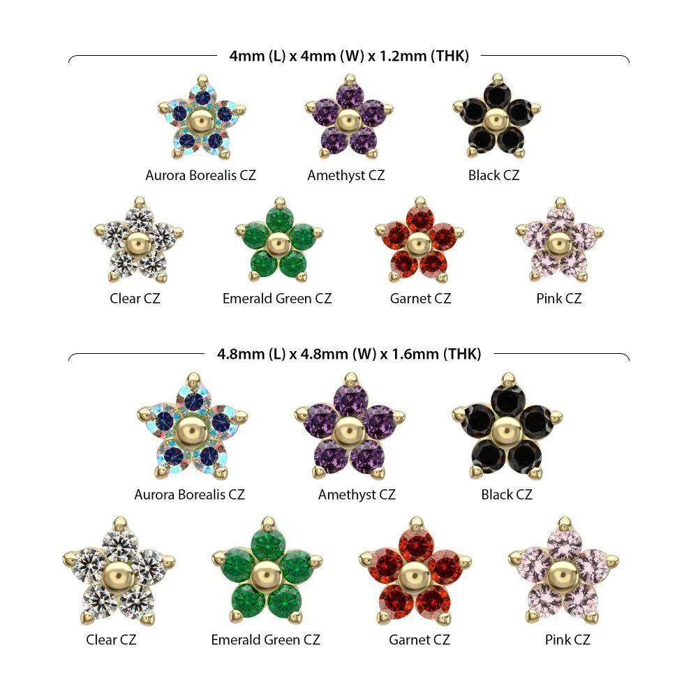 Invictus | 14k gold | Prong Set Flower | Cubic Zirconia