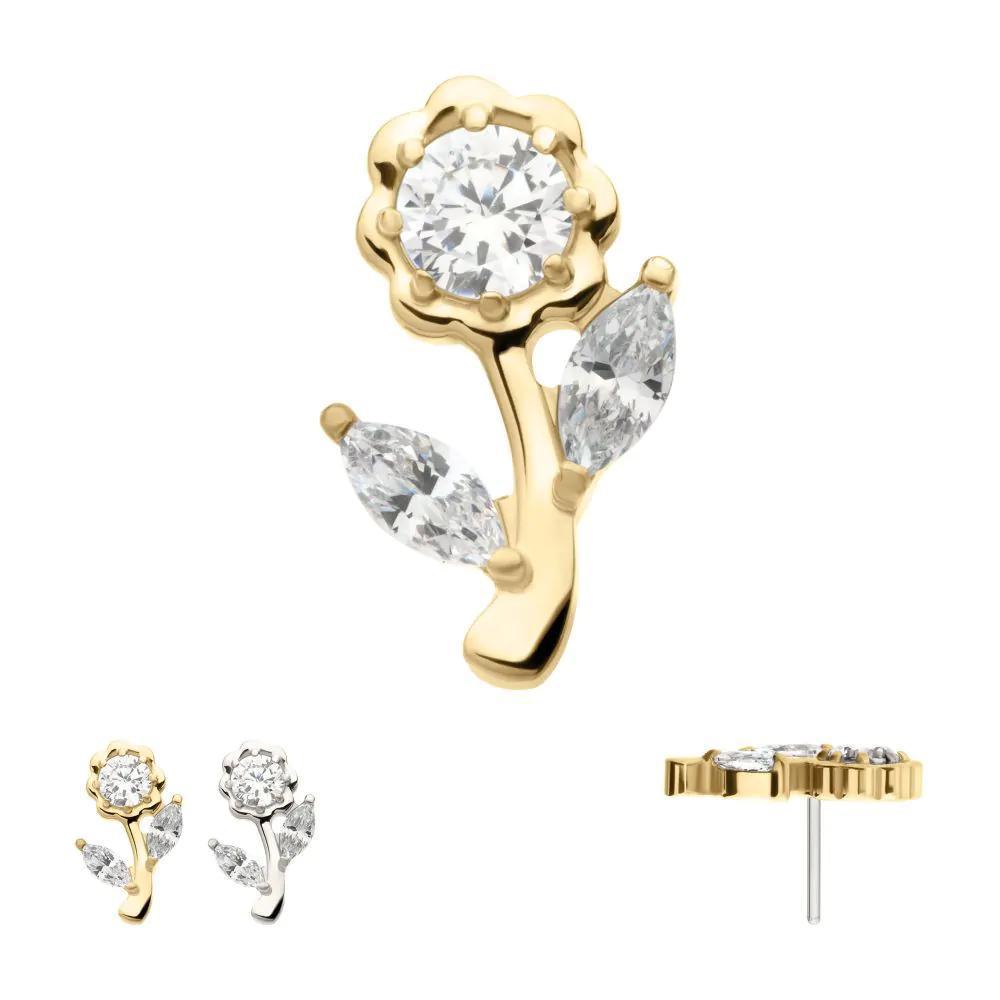 Invictus | 14k gold | Prong Set Flower | CZ