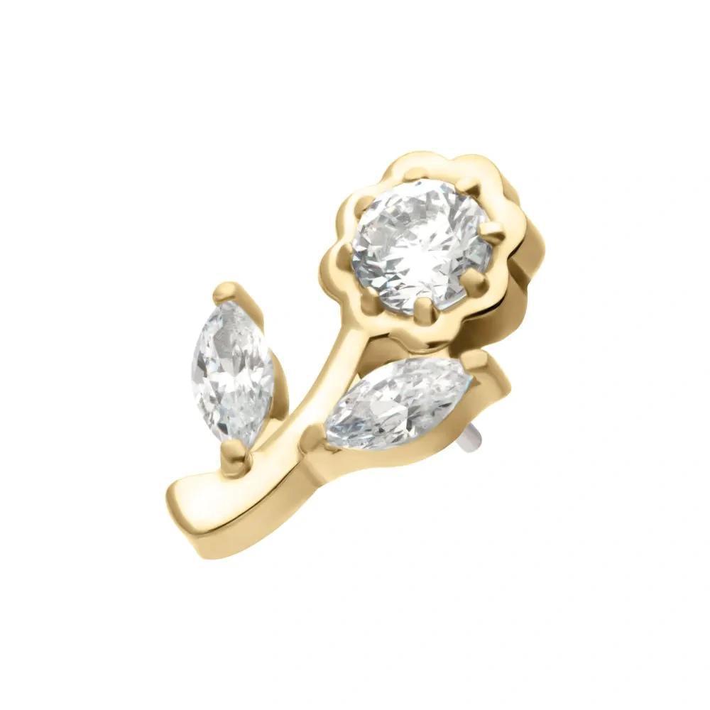 Invictus | 14k gold | Prong Set Flower | CZ