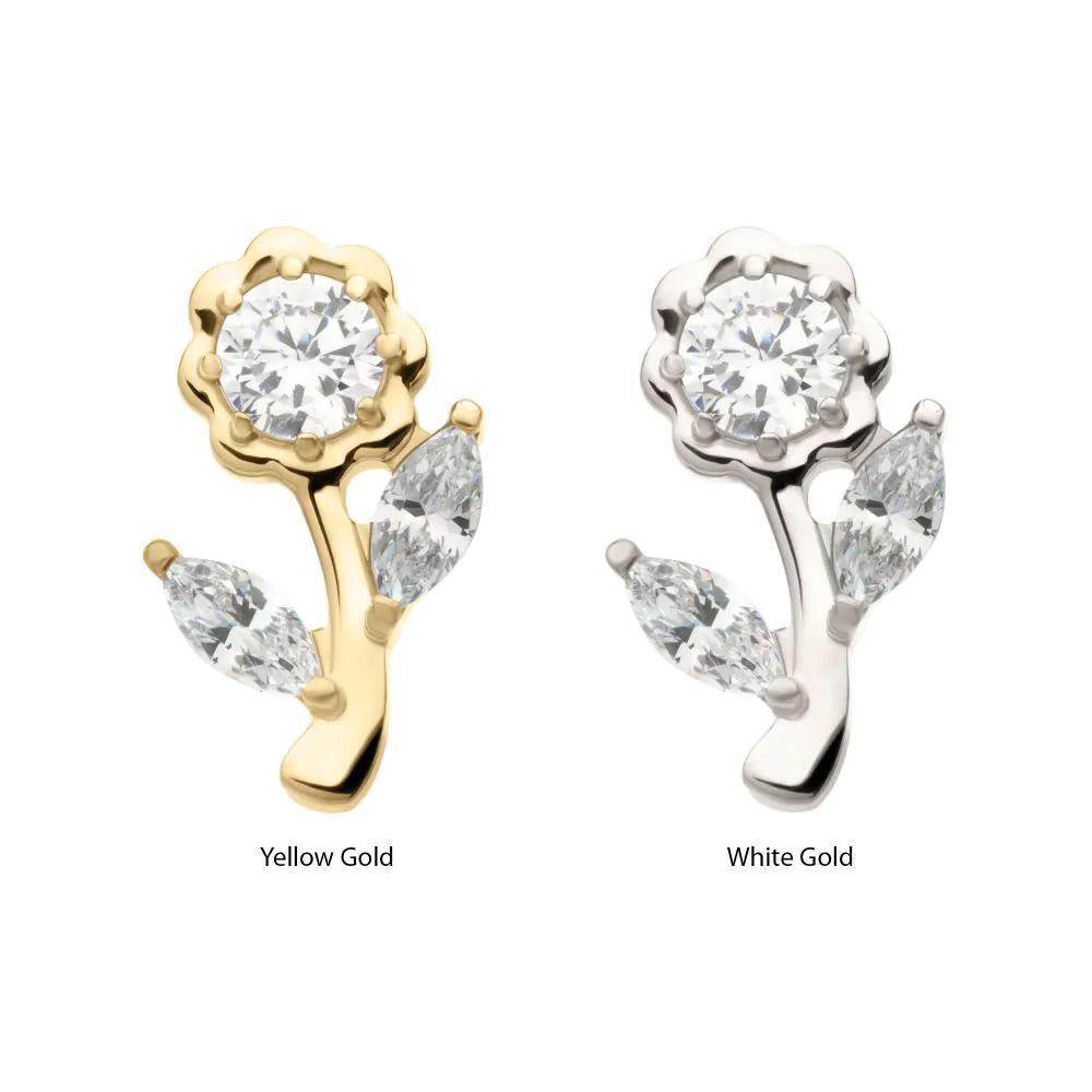 Invictus | 14k gold | Prong Set Flower | CZ