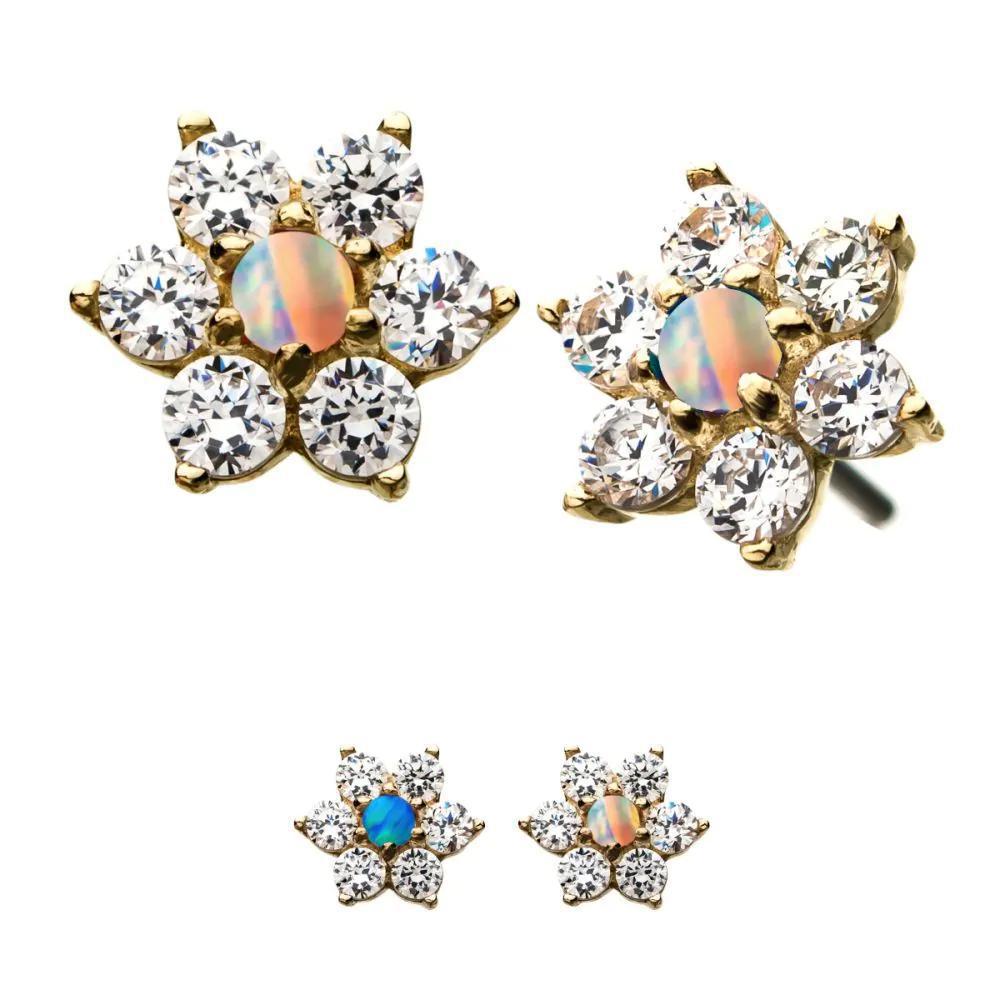 Invictus | 14k gold | Prong Set Flower | CZ