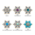Invictus | 14k gold | Prong Set Flower | CZ and synthetic White Opal