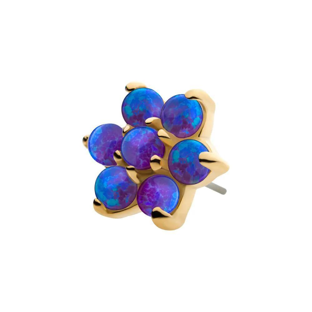 Invictus | 14k gold | Prong Set Flower | synthetic Opal