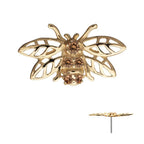 Invictus | 14k gold | Prong Set Gem Hollow Cut Bee Top | Champagne CZ