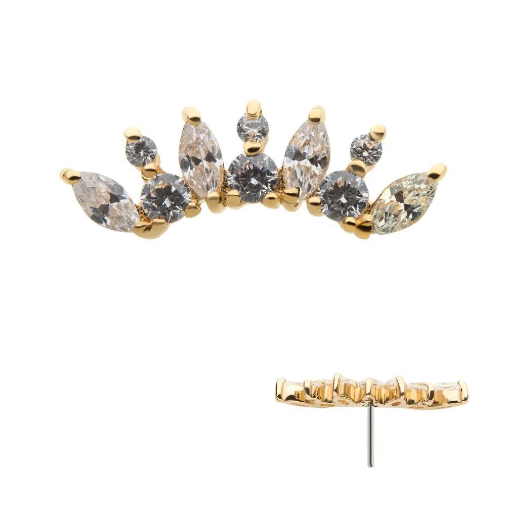 Invictus | 14k gold | Prong Set Marquise Cluster | CZ