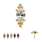 Invictus | 14k gold | Prong Set Oval Gem with Tri-bead Top | CZ