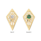 Invictus | 14k gold | Prong Set Round CZ Gem on a Radiant Kite Shape Top | Cubic Zirconia
