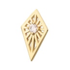Invictus | 14k gold | Prong Set Round CZ Gem on a Radiant Kite Shape Top | Cubic Zirconia