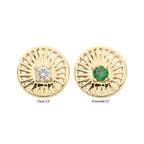 Invictus | 14k gold | Prong Set Round CZ Gem on a Radiant Round Shape Top | Cubic Zirconia