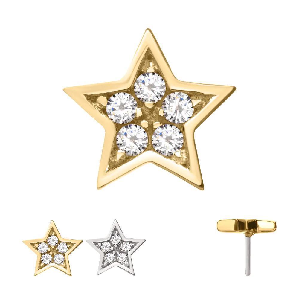 Invictus | 14k gold | Prong Set Star | CZ