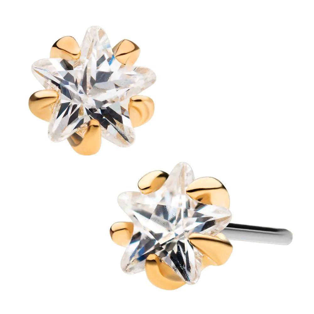 Invictus | 14k gold | Prong Set Star | CZ
