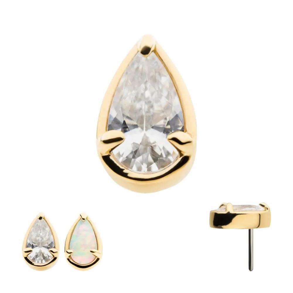 Invictus | 14k gold | Prong Set Teardrop