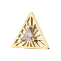 Invictus | 14k gold | Prong Set Triangle CZ Gem on a Radiant Triangle Shape Top | Cubic Zirconia
