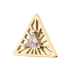 Invictus | 14k gold | Prong Set Triangle CZ Gem on a Radiant Triangle Shape Top | Cubic Zirconia