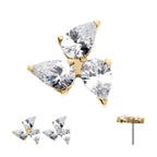 Invictus | 14k gold | Prong Set Triple Teardrop | CZ