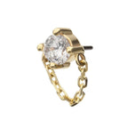 Invictus | 14k gold | Prong Set with Rolo Chain | CZ