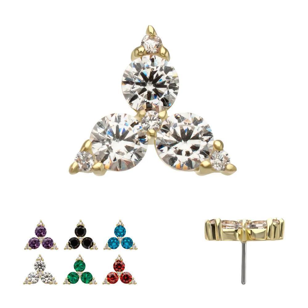 Invictus | 14k gold | Prong Trinity | Cubic Zirconia