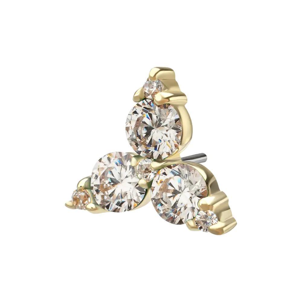 Invictus | 14k gold | Prong Trinity | Cubic Zirconia