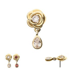 Invictus | 14k gold | Rose with Dangle | CZ