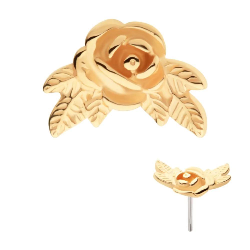 Invictus | 14k gold | Rose with Leaves