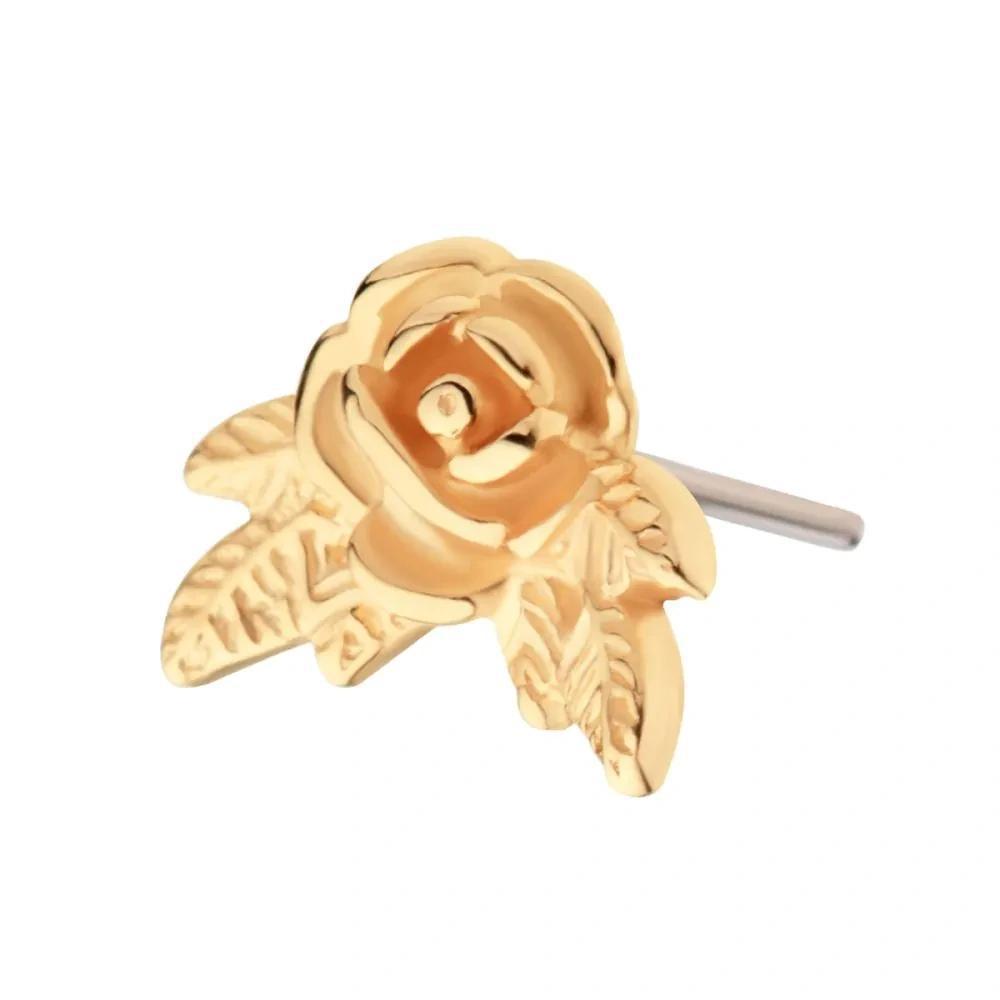 Invictus | 14k gold | Rose with Leaves