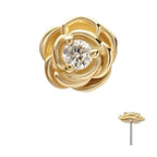 Invictus | 14k gold | Rosebud Bloom | Clear CZ