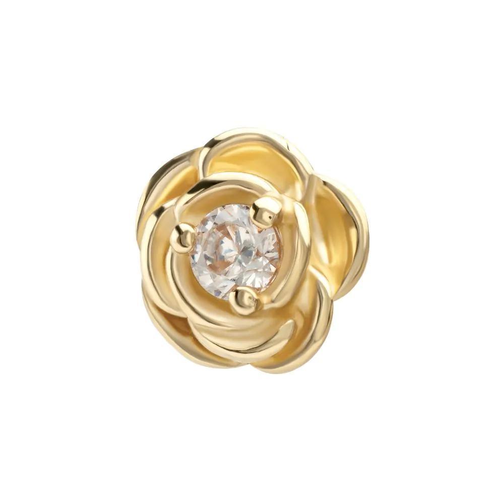 Invictus | 14k gold | Rosebud Bloom | Clear CZ