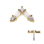 Invictus | 14k gold | Round and Baguette Triangle | CZ