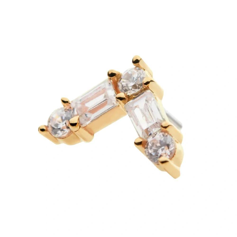 Invictus | 14k gold | Round and Baguette Triangle | CZ